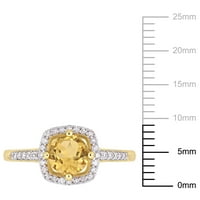 Miabella Ženska karat T.G.W. Citrin i karat Diamond 10kt žuti zlatni halo prsten