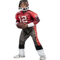 TD Brady Toddler NFL Boys Rookie Mišićno odijelo, Crveno crno bijelo kostim za Noć vještica