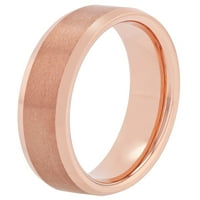 Muški ružičasti tonski volfram, običan beved Comfort Fit Wedding Band - Mens Ring