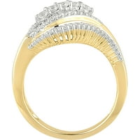 Carat T.W. Baguette i okrugli dijamant 10k žuti zlatni obljetnički prsten