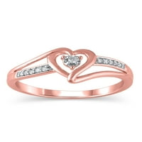 Dijamantni naglasak drži mi prsten za zaštitu srca Dijamantni srce u 10kt ružičastom zlatu, veličina 9
