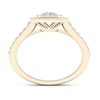 3 4CT TDW Diamond 14K žuti zlato osmenski oblik Halo zaručnički prsten