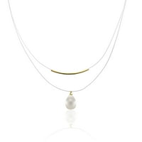 Bliss Ženska polirana zakrivljena traka u obliku suza u obliku suza 16 20 Ogrlica od žutog zlata i ogrlice od srebrnog