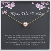 Anavia sretan poklon za 40. rođendan za ženu od supruga, biserna ogrlica poklon za 40. rođendan za sestru -[Pink