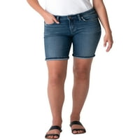 Silver Jeans Co. Ženske sukije Srednje Bermude kratke hlače, veličine struka 24-36