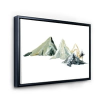 DesignArt 'tamnoplava planinski krajolik zima minimalistički i' moderni uokvireni platno zidni umjetnički tisak