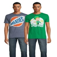 Majice s grafičkim printom za muškarce, 2 pakiranja, 2-inčne-3-inčne veličine