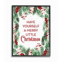_ Sretan mali Božić, vijenac od bora, uokvirena blagdanska riječ, umjetnička zidna umjetnost s natpisima i oblogom