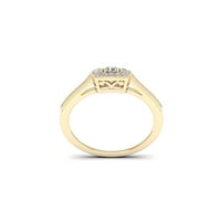 1 3CT TDW Diamond 10K žuti zlato kvadratni oblik Halo zaručnički prsten