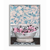 Cvijet u kadi plavo ružičasti dizajn interijera uokvirena zidna umjetnost Melisse Vang