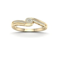 1 10CT TDW Diamond 10K žuti zlatni zaobilazni prsten