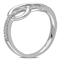 Carat T.W. Dijamant 10kt bijelog zlata beskonačni crossover prsten