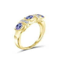 Jewelersclub Tanzanit prsten za rođenje nakita - 0. karat Tanzanite 14k zlatni nakit od srebrnog prstena s bijelim