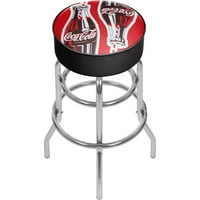Coke Chrome bar stolica sa okretnim - Coca -Cola Twin boce s umjetnošću od boca od slame