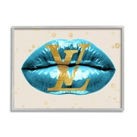 Plavi ruž za usne, Glamurozna šminka Za usne, modni dizajn, uokvirena zidna umjetnost, 11, dizajn Madeline Blake