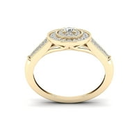 1 2CT TDW Diamond 10K žuti zlato Ovalni oblik Halo prsten