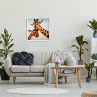 Sretan dvojac žirafa portret životinja i insekata slika u bijelom okviru umjetnički tisak zidna umjetnost