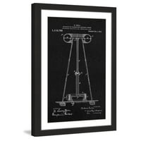 Ispis uokvirene slike Teslina zavojnica od crnog papira