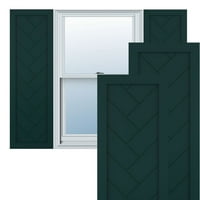 Ekena Millwork 18 W 45 H TRUE FIT PVC jednostruka panela HARRINGBONE Moderni stil Fiksni nosač, toplinski zeleni