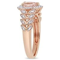 1- Carat T.G.W. Morganit i karat T.W. Diamond 10kt ružičasto zlato 2-pc naušnice i set prstena