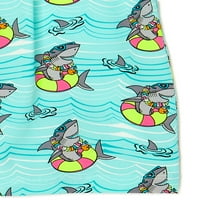 Wonder Nation Boys 'Shark Fun Print Brzi suhi plivanje kratke hlače, veličine 4- & Husky