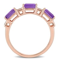 Miabella ženska karat Ametist i White Topaz 10KT ružičasti zlato poluvremeni prsten