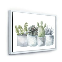DesignArt 'sočne i kaktusne kućne biljke I' Farmhouse uokvirena platna zidna umjetnička tiska