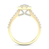 Carat T.W. Dijamantni 10KT žuti zlato kompozitni zaručnički prsten u obliku kruške
