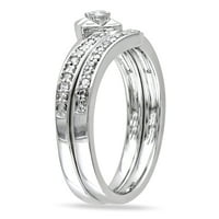 Miabella Ženska karat T.W. Dijamantni vjenčani i zaručnički prstenovi postavljeni u srebro u sterlingu