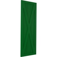 Ekena Millwork 15 W 70 H TRUE FIT PVC Single X-Board Farmhouse Fiksna nosača, Viridian Green