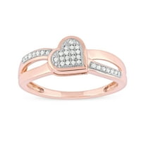 Carat T.W. Dijamantno srce 10KT modni prsten od ruže zlata