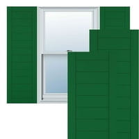 Ekena Millwork 18 W 61 H TRUE FIT PVC Horizontalni sloj uokviren modernim stilom Fiksni nosač, Viridian Green