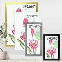 DesignArt 'drevni ružičasti lotos cvijet' tradicionalni uokvireni umjetnički tisak