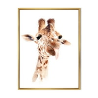 DesignArt 'Izbliza portret seoske kuće Giraffe X' uokvirena platna zidna umjetnička tiska