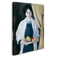 Portret likovne umjetnosti zaštitnih znakova Portret s jabukama Canvas Art od August Macke