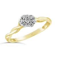 Keepsake 1 4CTW Diamond 10kt žuto zlato klaster zaručnički prsten