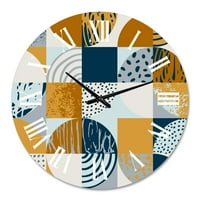 DesignArt 'Retro polukorkuri krugovi i kvadrat' moderni zidni sat