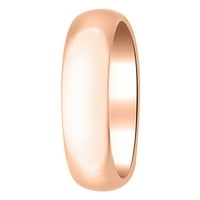 Tradicionalni 10K ružičasti zlatni šuplji bend - vjenčani prsten za muškarce i žene